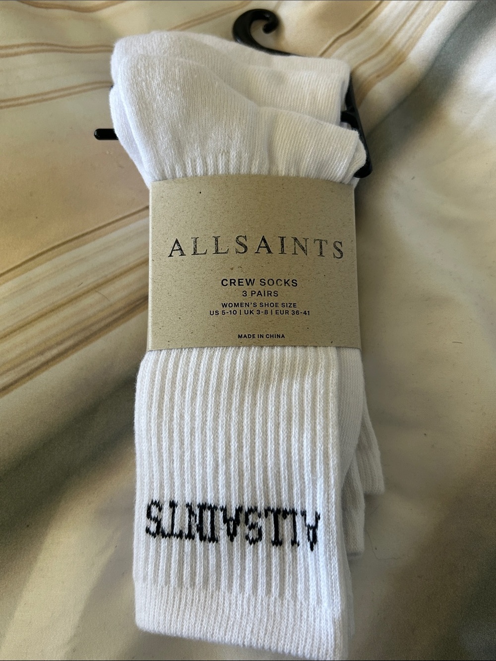 All Saints White Crew Socks - 3 Pack